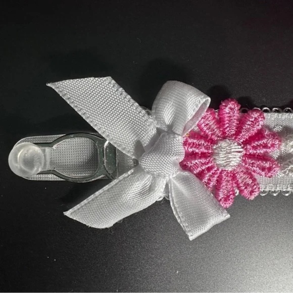 6 pcs. 18cm wide Garter belt straps. With cute pink and white 🌼 daisies - Picture 4 of 7